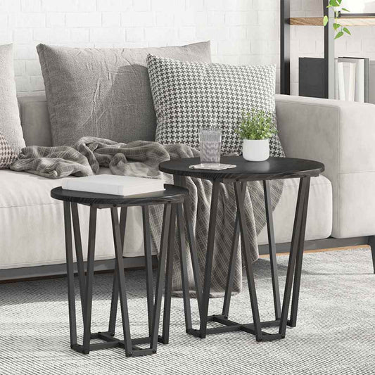 Bijzettafelset 2 pcs Zwart Eiken is nu te koop bij PeponiXL, paradijselijk wonen!