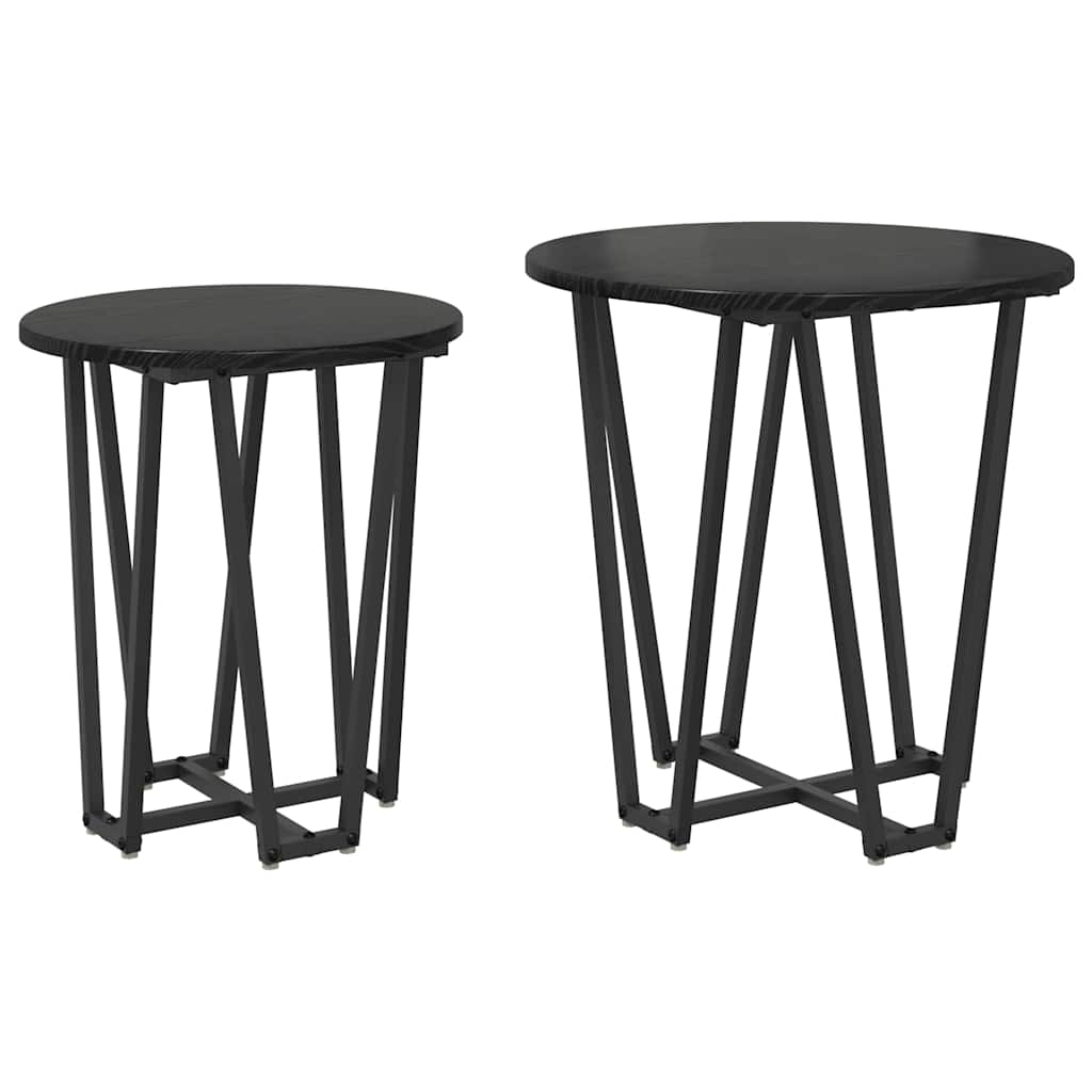 Bijzettafelset 2 pcs Zwart Eiken is nu te koop bij PeponiXL, paradijselijk wonen!