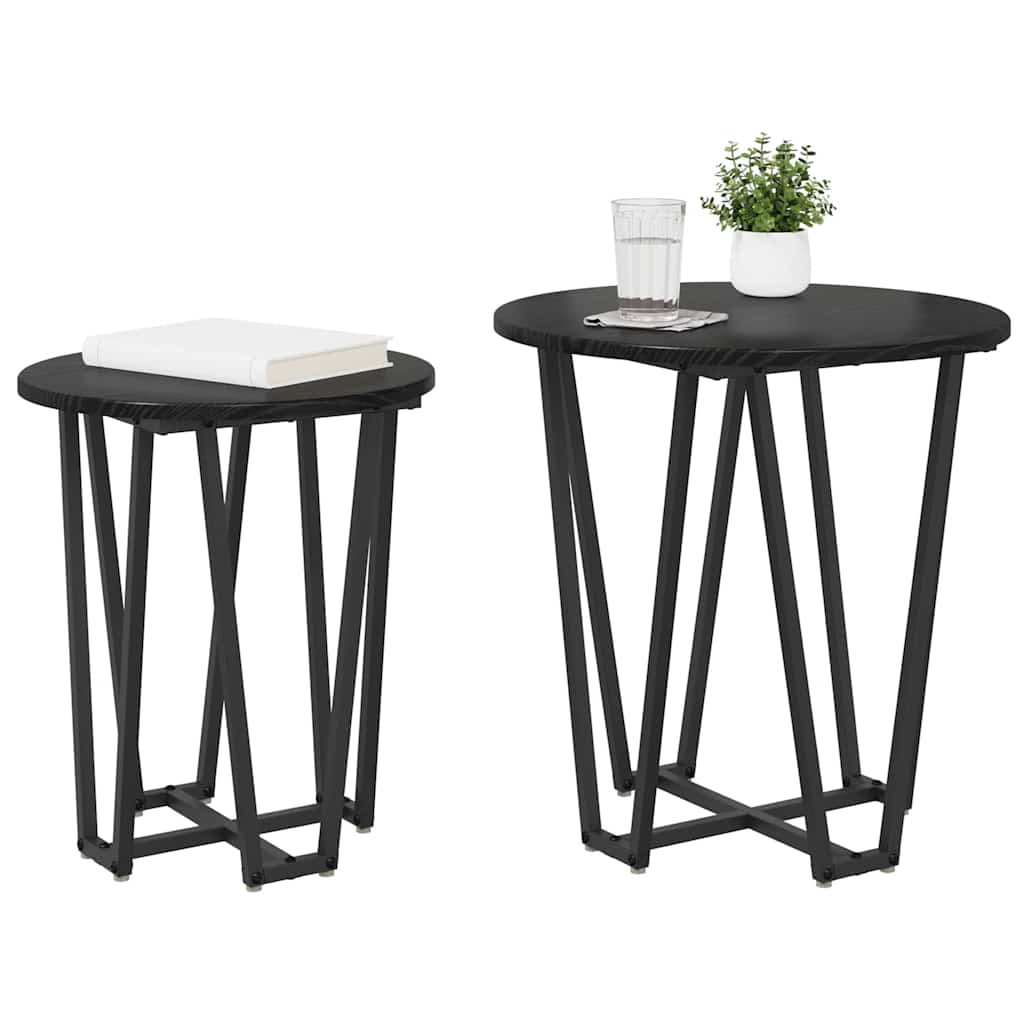 Bijzettafelset 2 pcs Zwart Eiken is nu te koop bij PeponiXL, paradijselijk wonen!