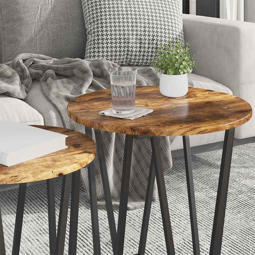 Bijzettafelset 2 pcs Gerookt Eiken en Zwart is nu te koop bij PeponiXL, paradijselijk wonen!