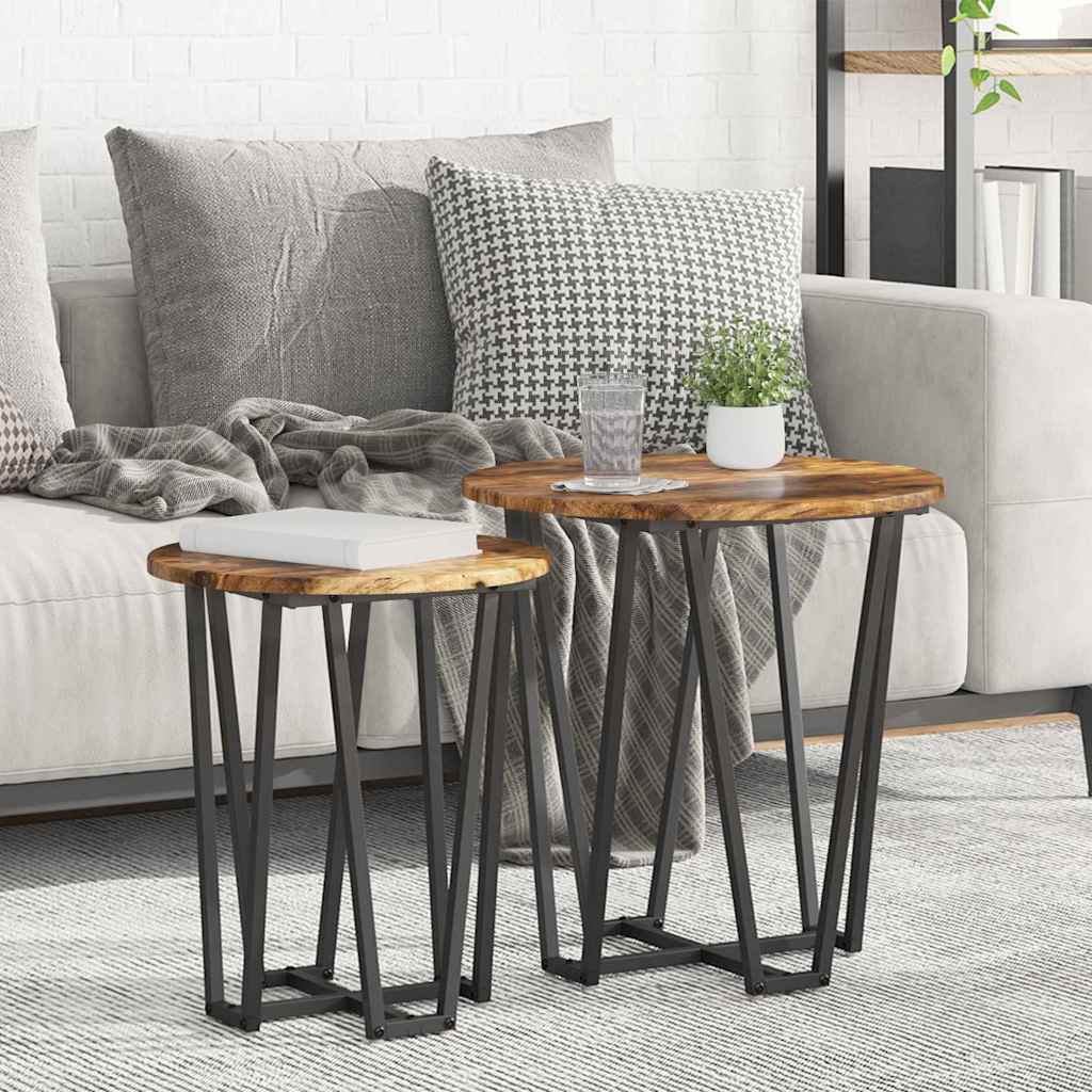 Bijzettafelset 2 pcs Gerookt Eiken en Zwart is nu te koop bij PeponiXL, paradijselijk wonen!
