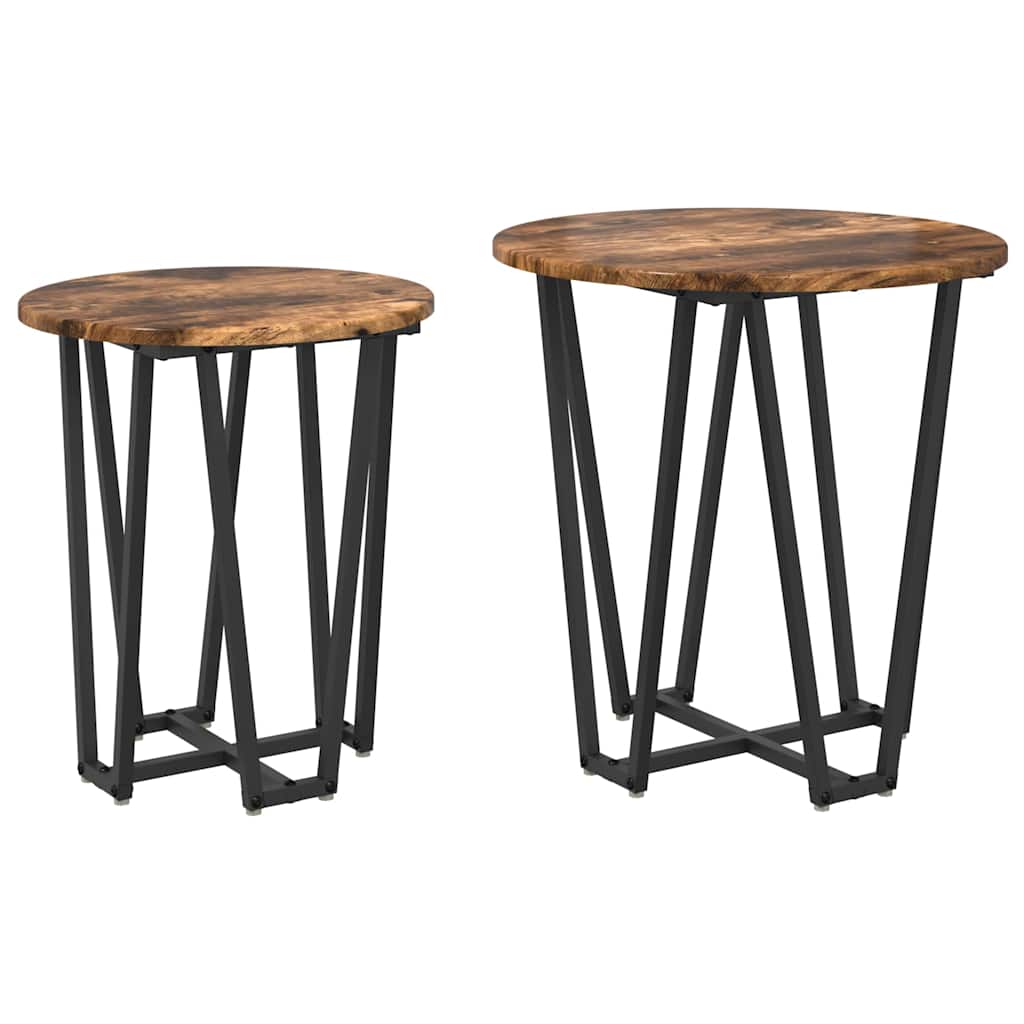 Bijzettafelset 2 pcs Gerookt Eiken en Zwart is nu te koop bij PeponiXL, paradijselijk wonen!