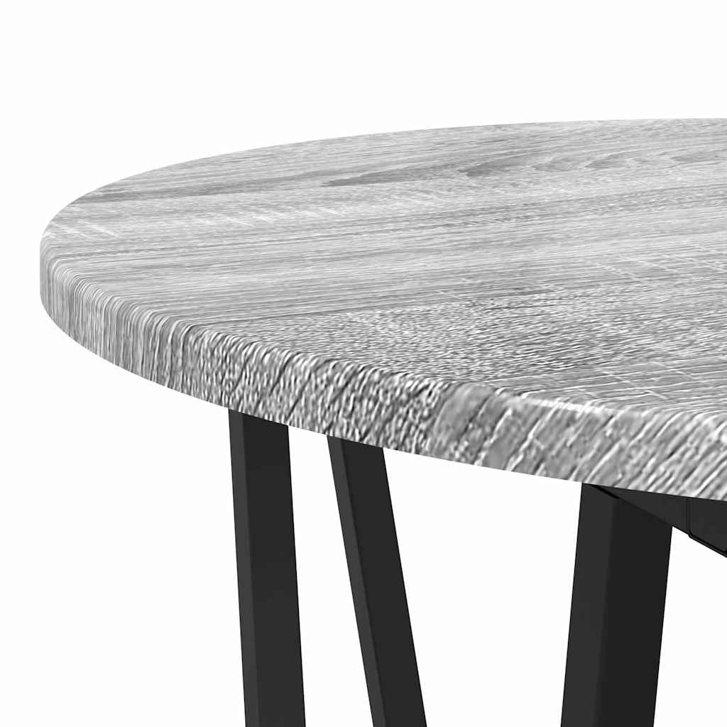 Bijzettafelset 2 pcs Grijs Sonoma en Zwart is nu te koop bij PeponiXL, paradijselijk wonen!