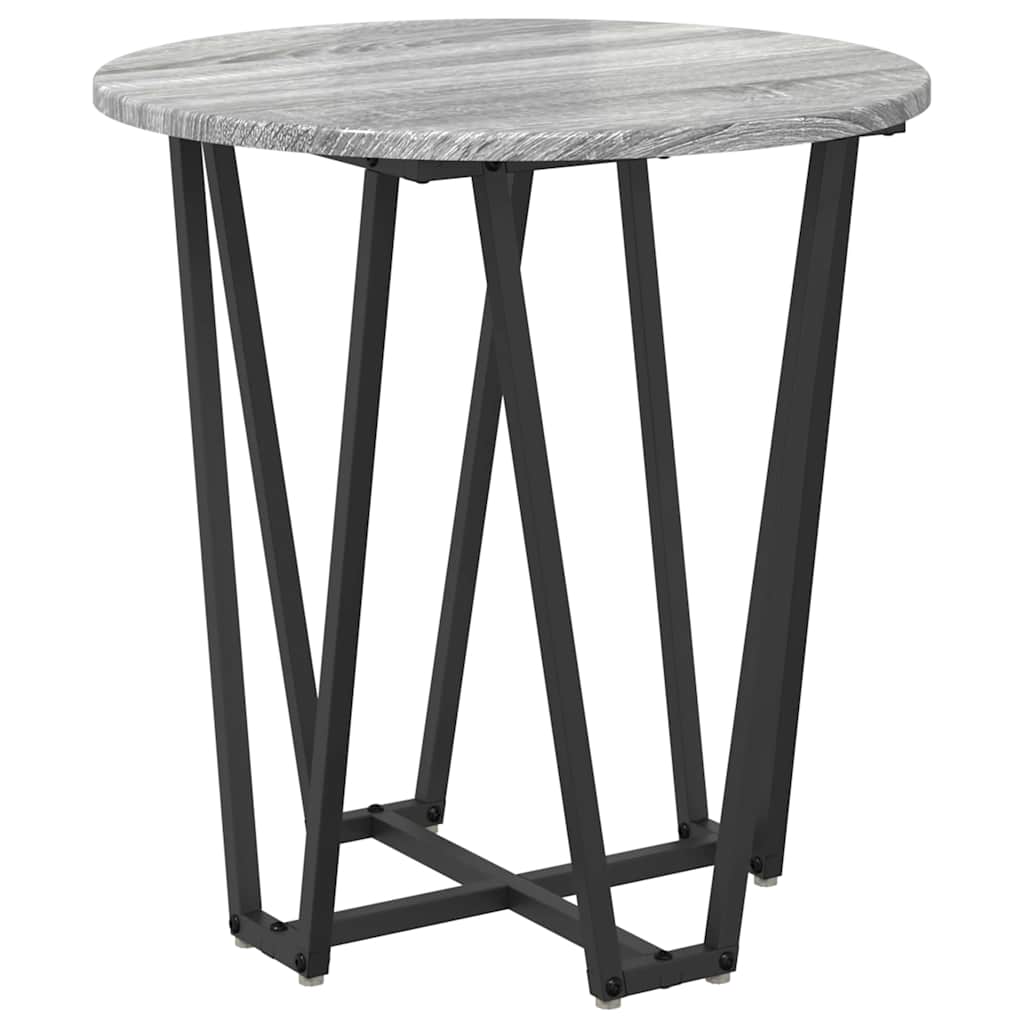Bijzettafelset 2 pcs Grijs Sonoma en Zwart is nu te koop bij PeponiXL, paradijselijk wonen!