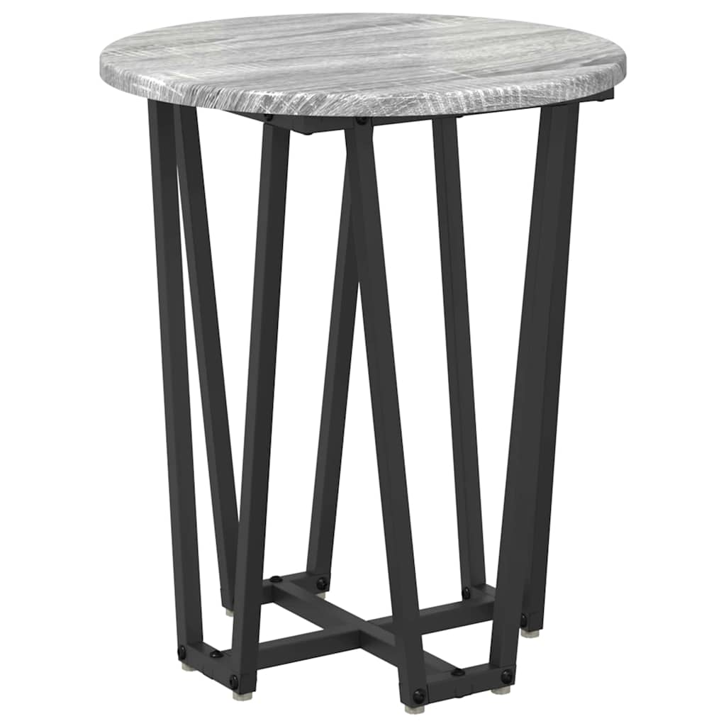 Bijzettafelset 2 pcs Grijs Sonoma en Zwart is nu te koop bij PeponiXL, paradijselijk wonen!