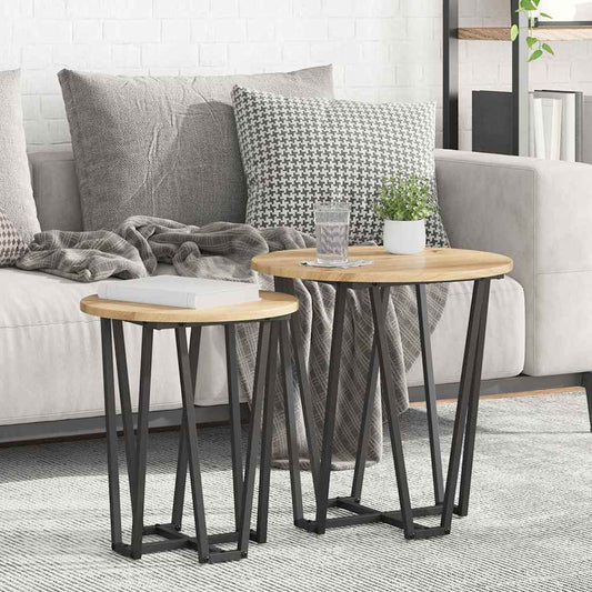 Bijzettafelset 2 pcs Artisan Eiken en Zwart is nu te koop bij PeponiXL, paradijselijk wonen!