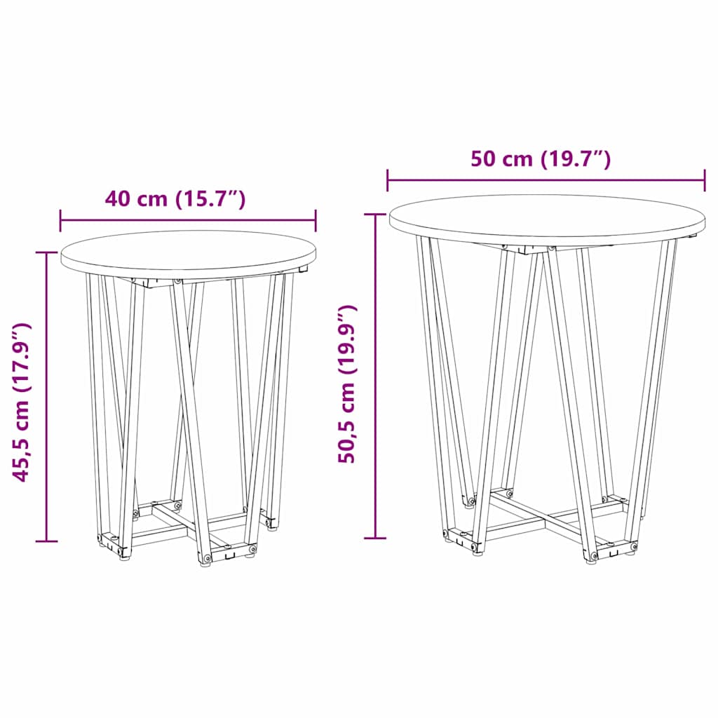 Bijzettafelset 2 pcs Artisan Eiken en Zwart is nu te koop bij PeponiXL, paradijselijk wonen!