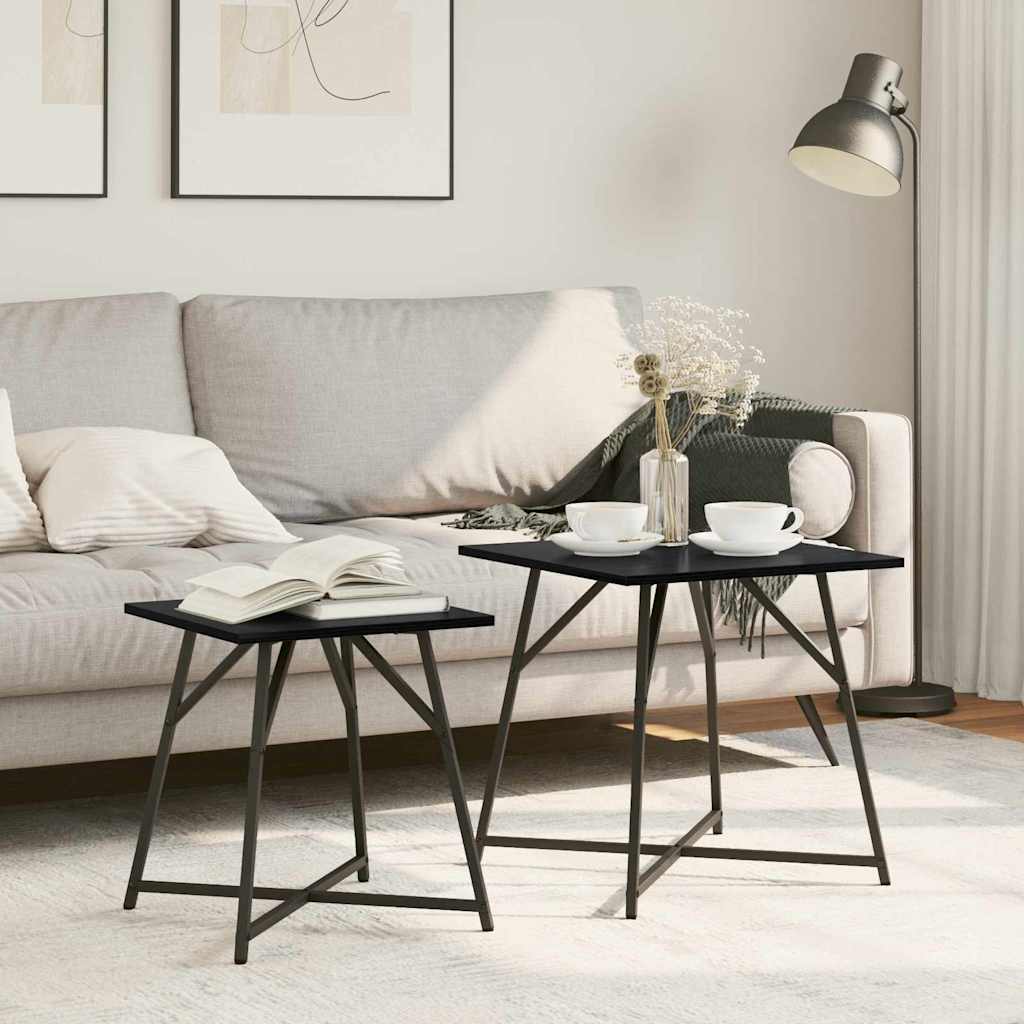 Bijzettafelset 2 pcs Zwart Eiken is nu te koop bij PeponiXL, paradijselijk wonen!