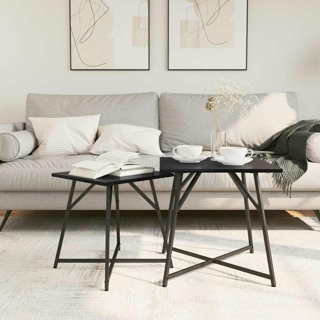 Bijzettafelset 2 pcs Zwart Eiken is nu te koop bij PeponiXL, paradijselijk wonen!