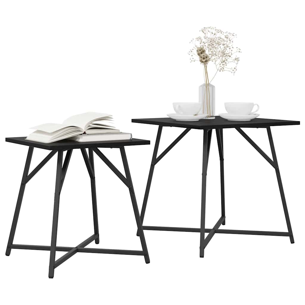 Bijzettafelset 2 pcs Zwart Eiken is nu te koop bij PeponiXL, paradijselijk wonen!