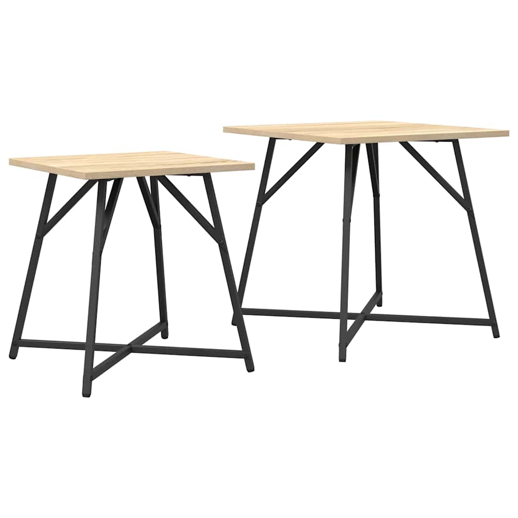 Bijzettafelset 2 pcs Sonoma Eiken en Zwart is nu te koop bij PeponiXL, paradijselijk wonen!
