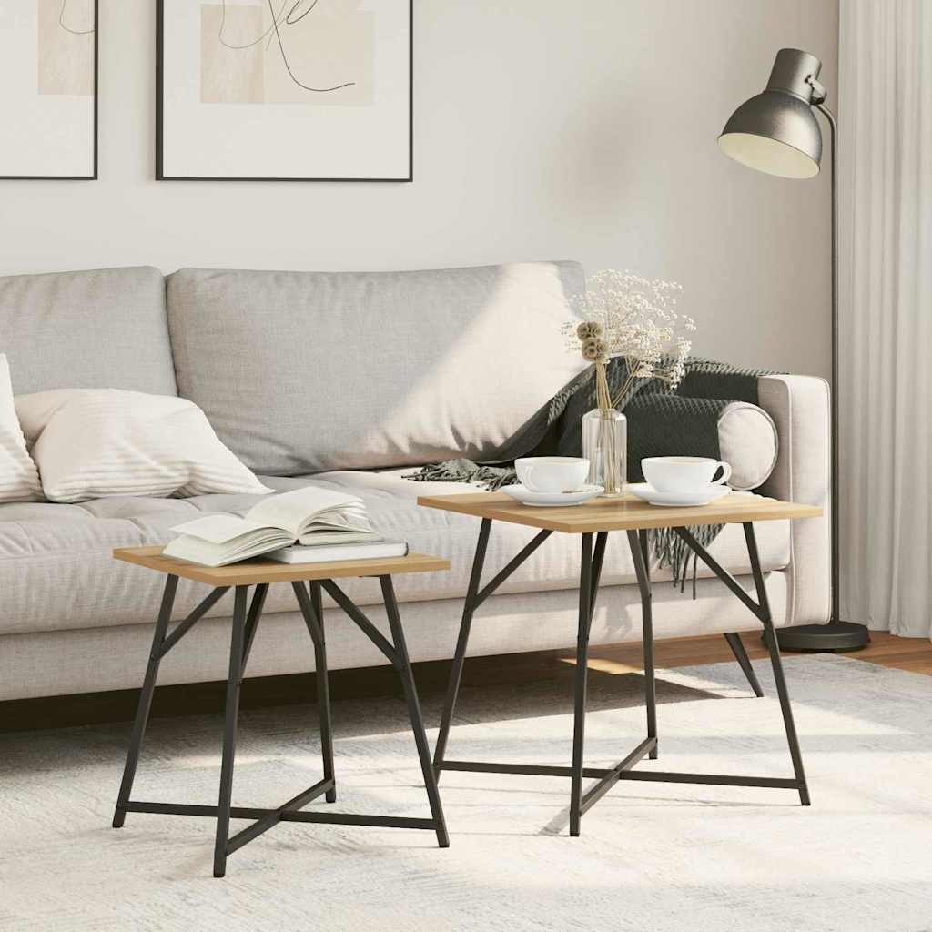 Bijzettafelset 2 pcs Artisan Eiken en Zwart is nu te koop bij PeponiXL, paradijselijk wonen!