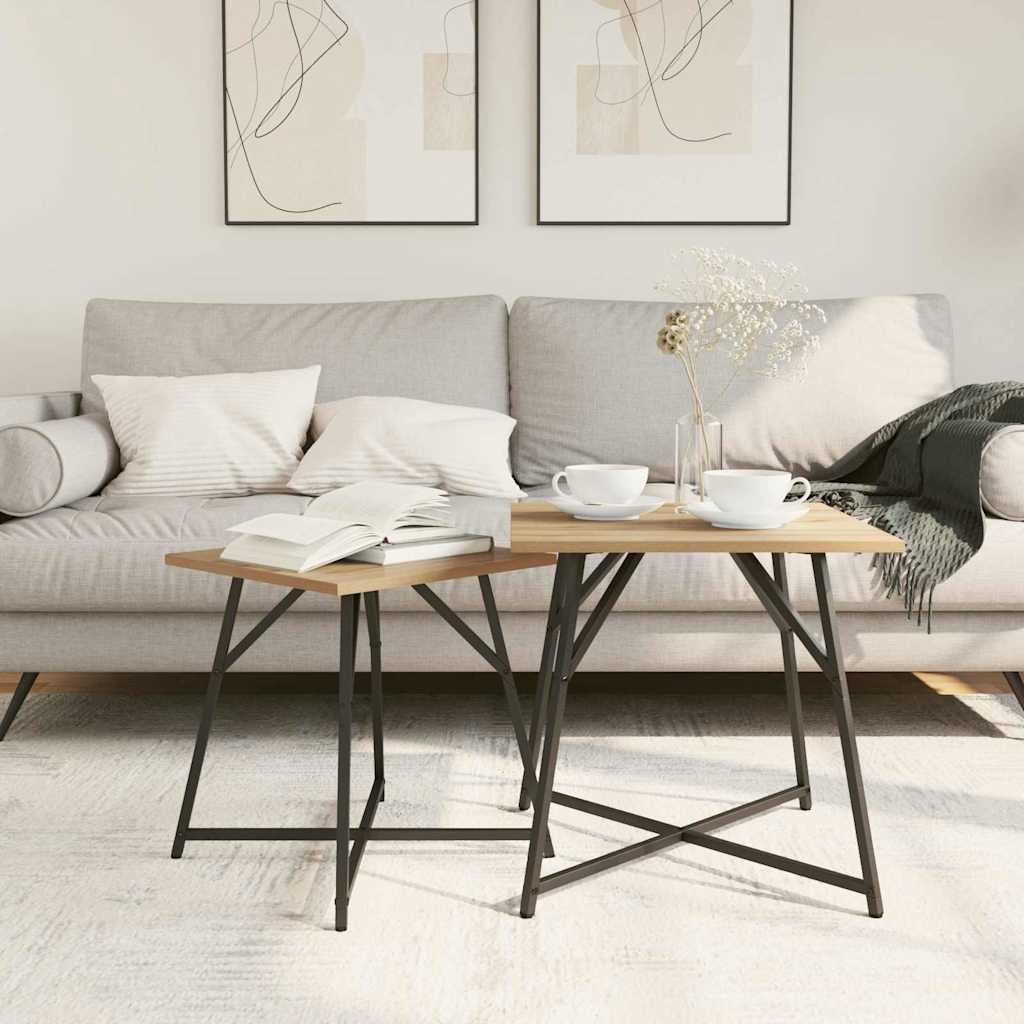 Bijzettafelset 2 pcs Artisan Eiken en Zwart is nu te koop bij PeponiXL, paradijselijk wonen!