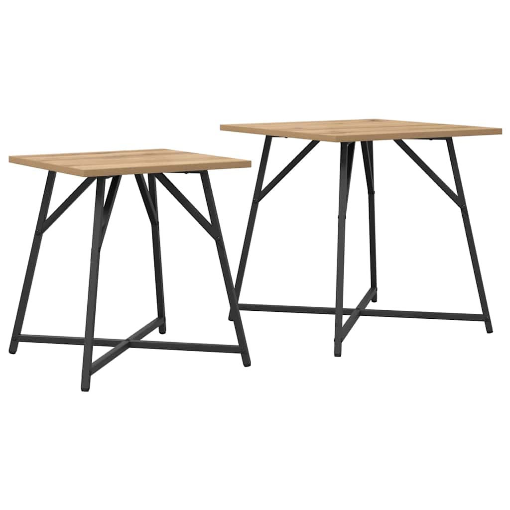 Bijzettafelset 2 pcs Artisan Eiken en Zwart is nu te koop bij PeponiXL, paradijselijk wonen!