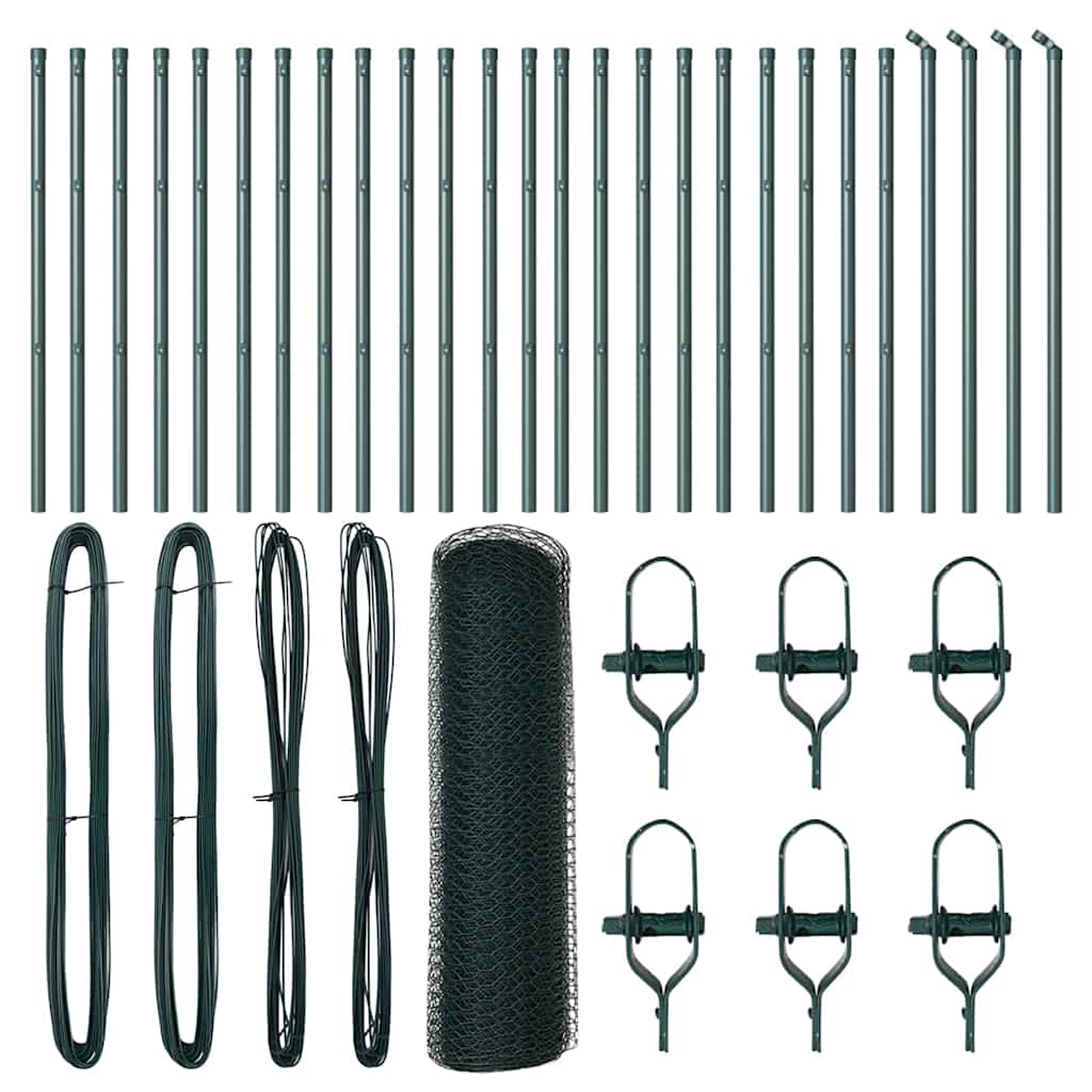 Afrasteringspaal Groen 50 x 0,5 m (25 mm net) Staal en PVC is nu te koop bij PeponiXL, paradijselijk wonen!