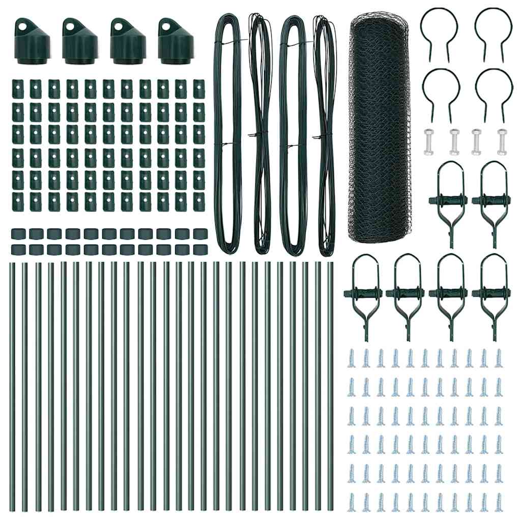 Afrasteringspaal Groen 50 x 0,5 m (25 mm net) Staal en PVC is nu te koop bij PeponiXL, paradijselijk wonen!