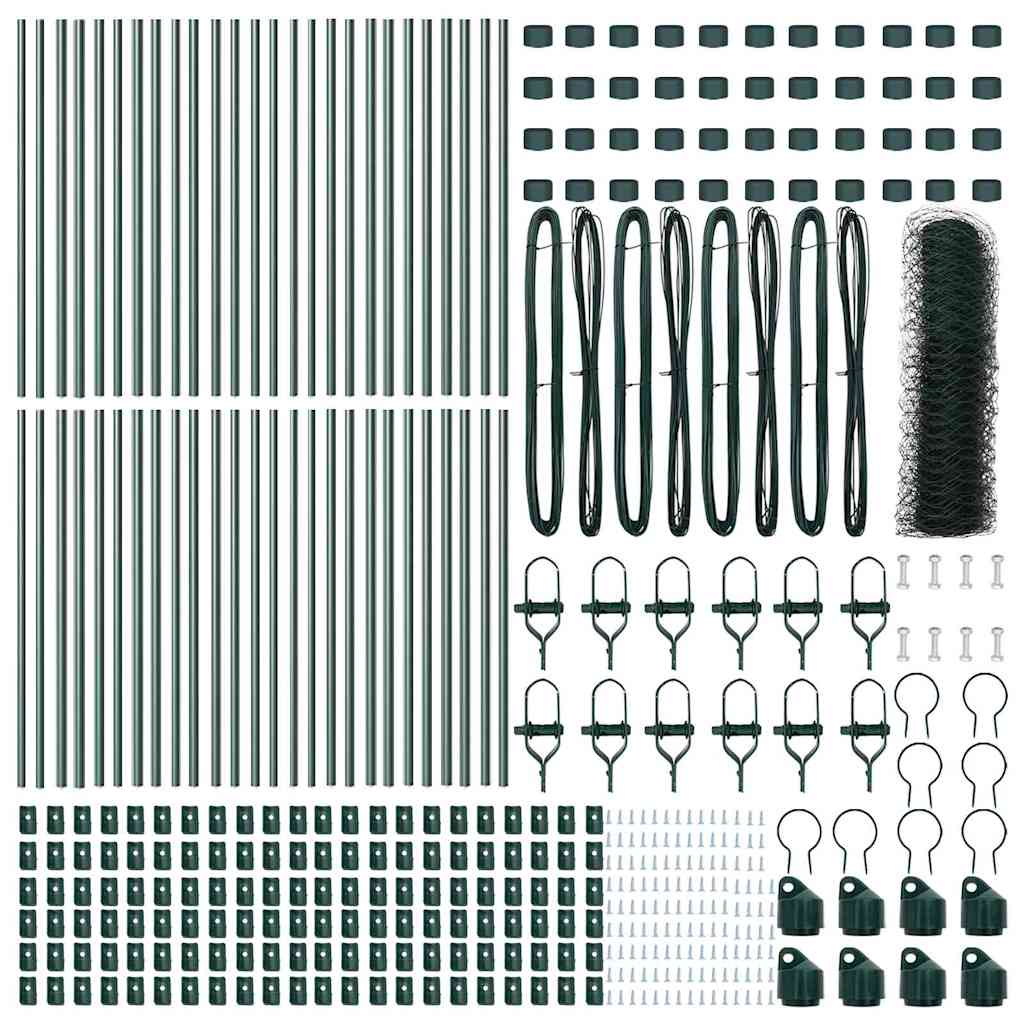 Afrasteringspaal Groen 100 x 0,4 m (50 mm gaas) Staal en PVC is nu te koop bij PeponiXL, paradijselijk wonen!
