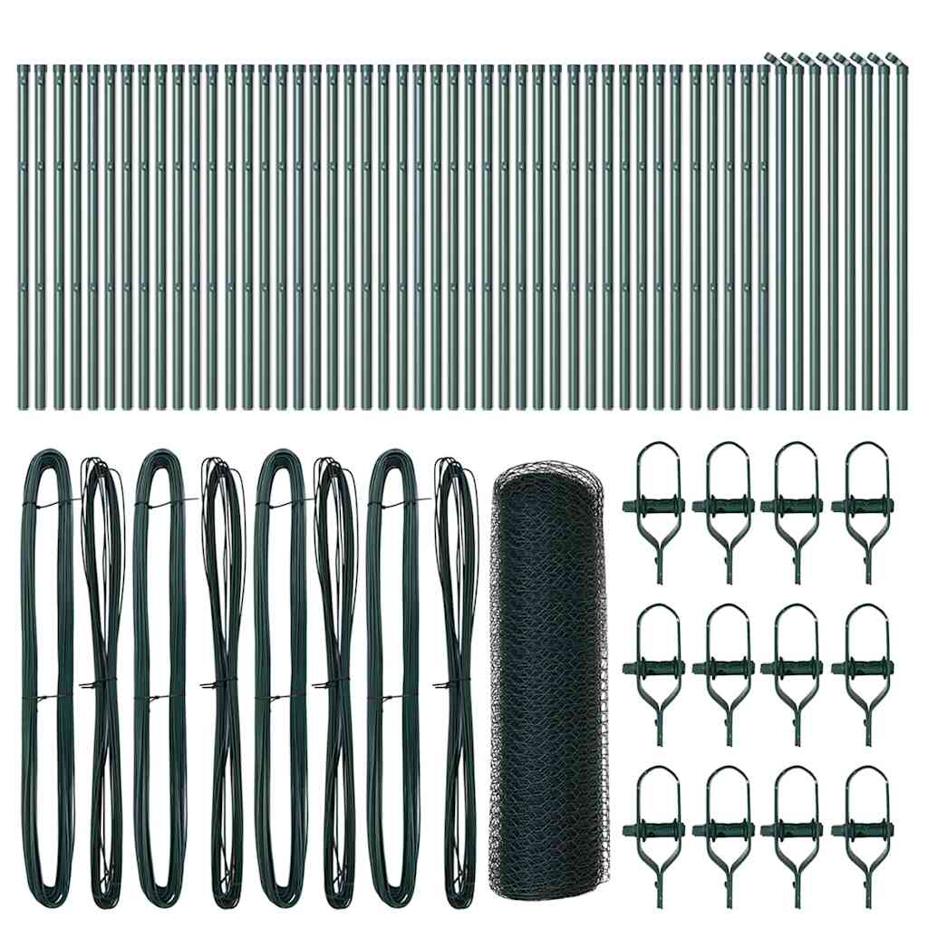 Afrasteringspaal Groen 100 x 0,5 m (13 mm gaas) Staal en PVC is nu te koop bij PeponiXL, paradijselijk wonen!