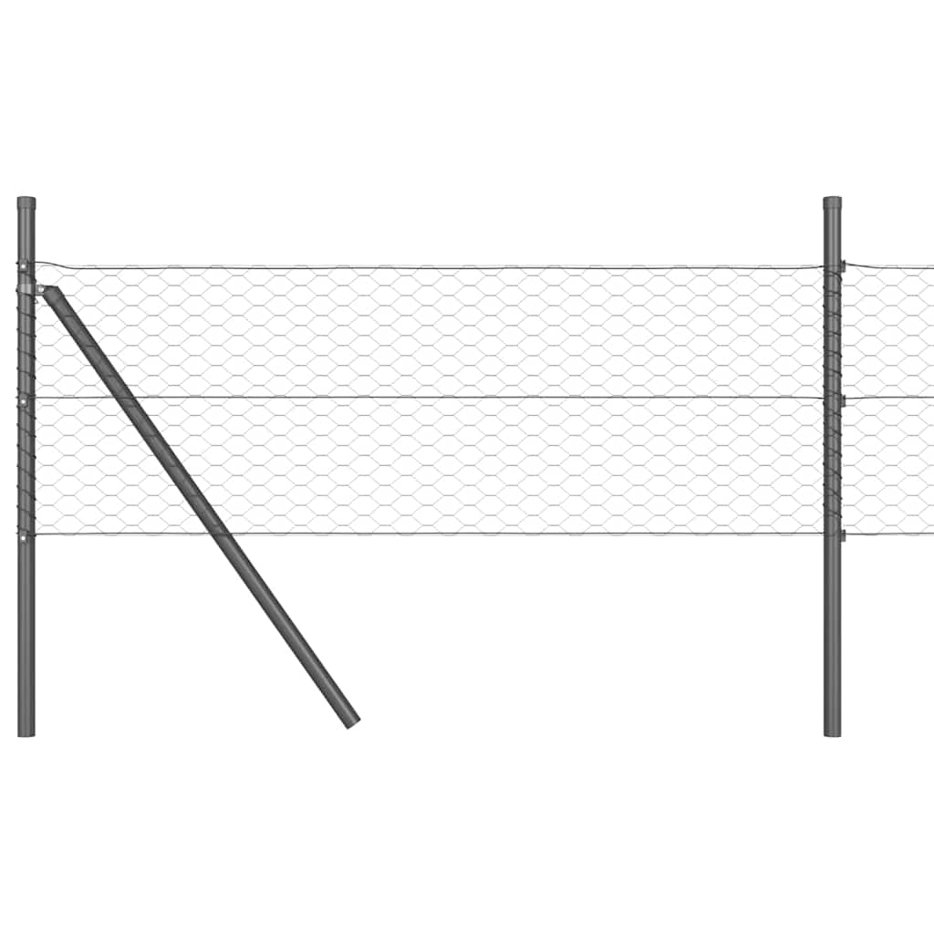 Afrasteringspaal Grijs 10 x 0,8 m (36 mm gaas) Staal en PVC is nu te koop bij PeponiXL, paradijselijk wonen!