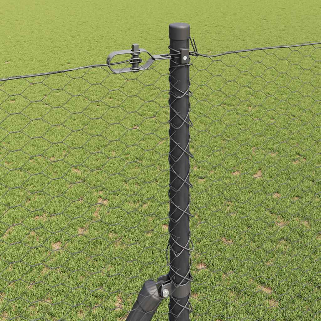 Afrasteringspaal Grijs 25 x 1,5 m (25 mm gaas) Staal is nu te koop bij PeponiXL, paradijselijk wonen!