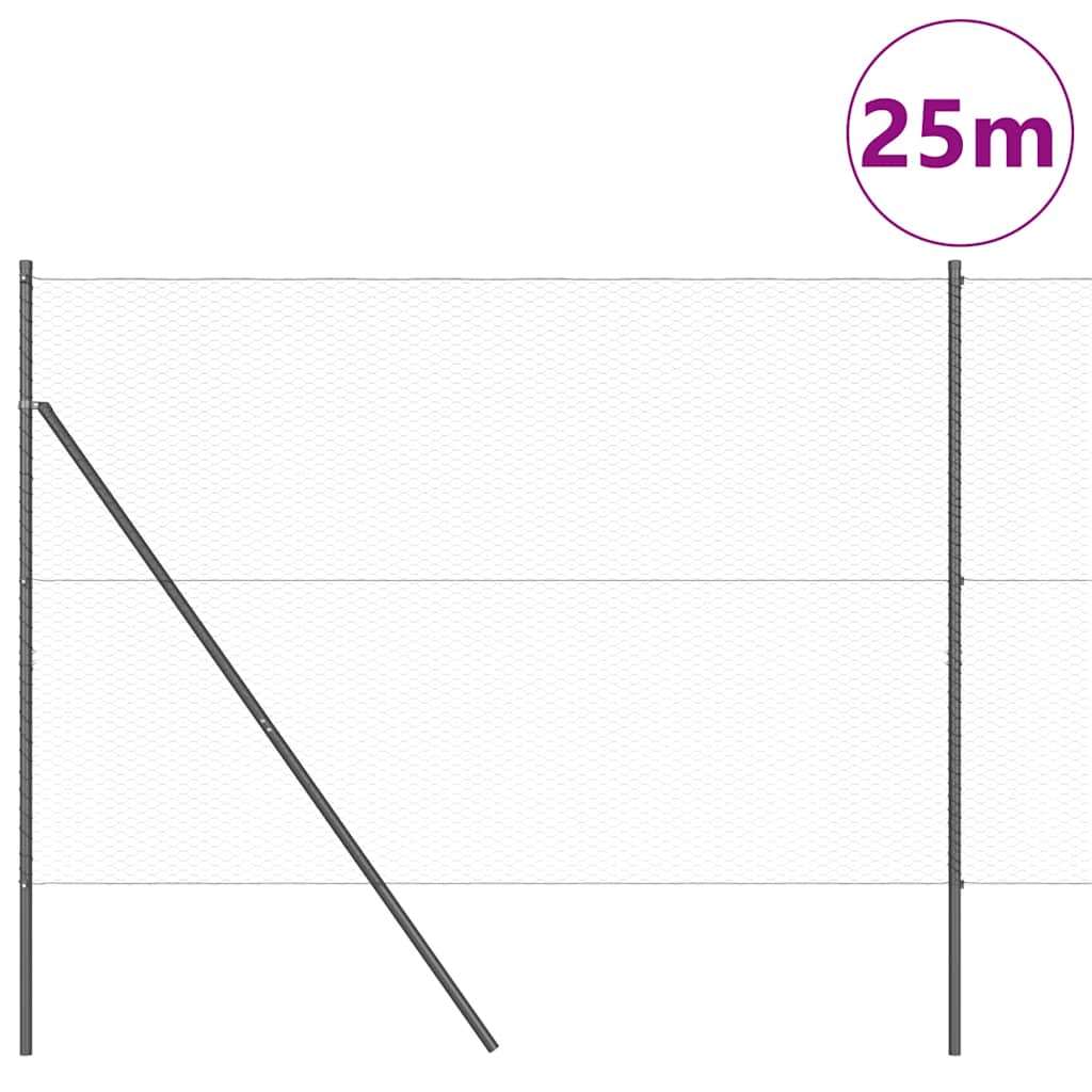 Afrasteringspaal Grijs 25 x 1,5 m (25 mm gaas) Staal is nu te koop bij PeponiXL, paradijselijk wonen!