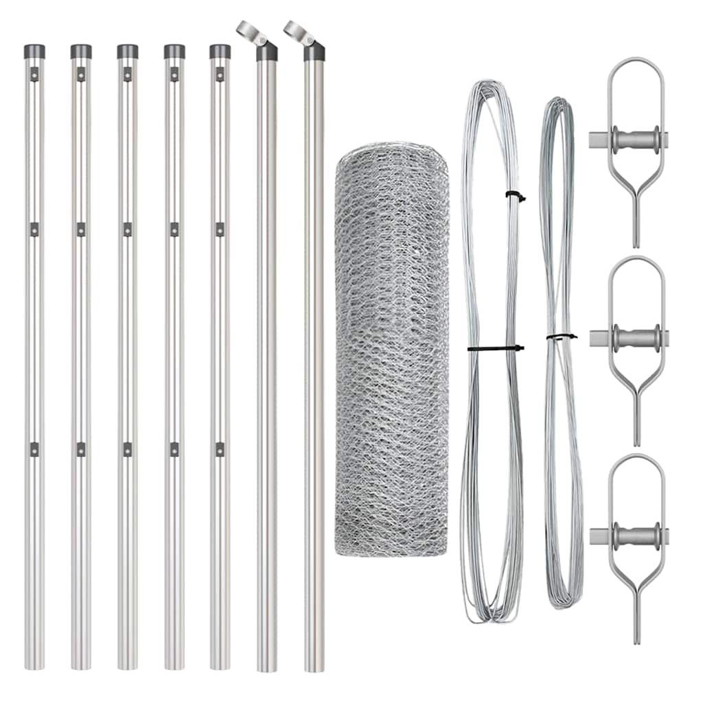 Afrasteringspaal Zilver 10 x 0,6 m (13 mm gaas) Staal is nu te koop bij PeponiXL, paradijselijk wonen!