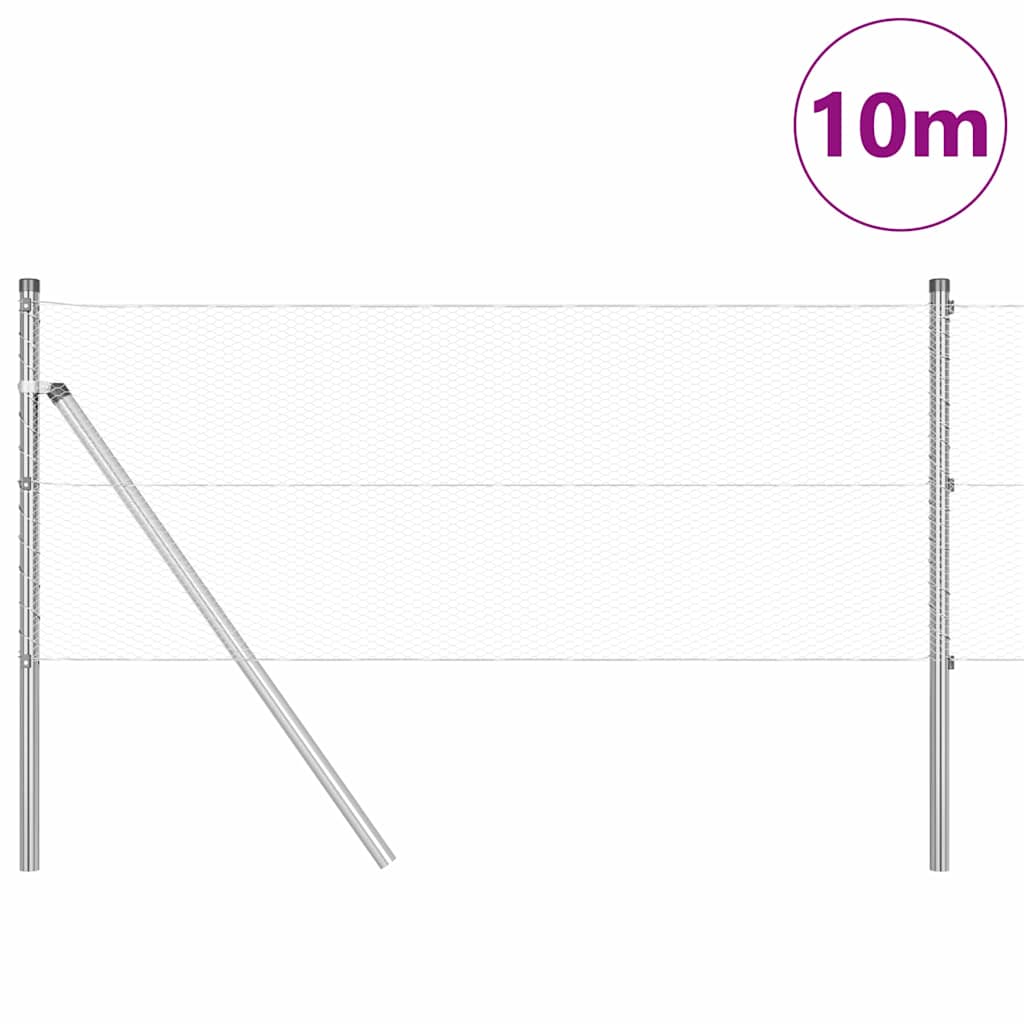 Afrasteringspaal Zilver 10 x 0,6 m (13 mm gaas) Staal is nu te koop bij PeponiXL, paradijselijk wonen!