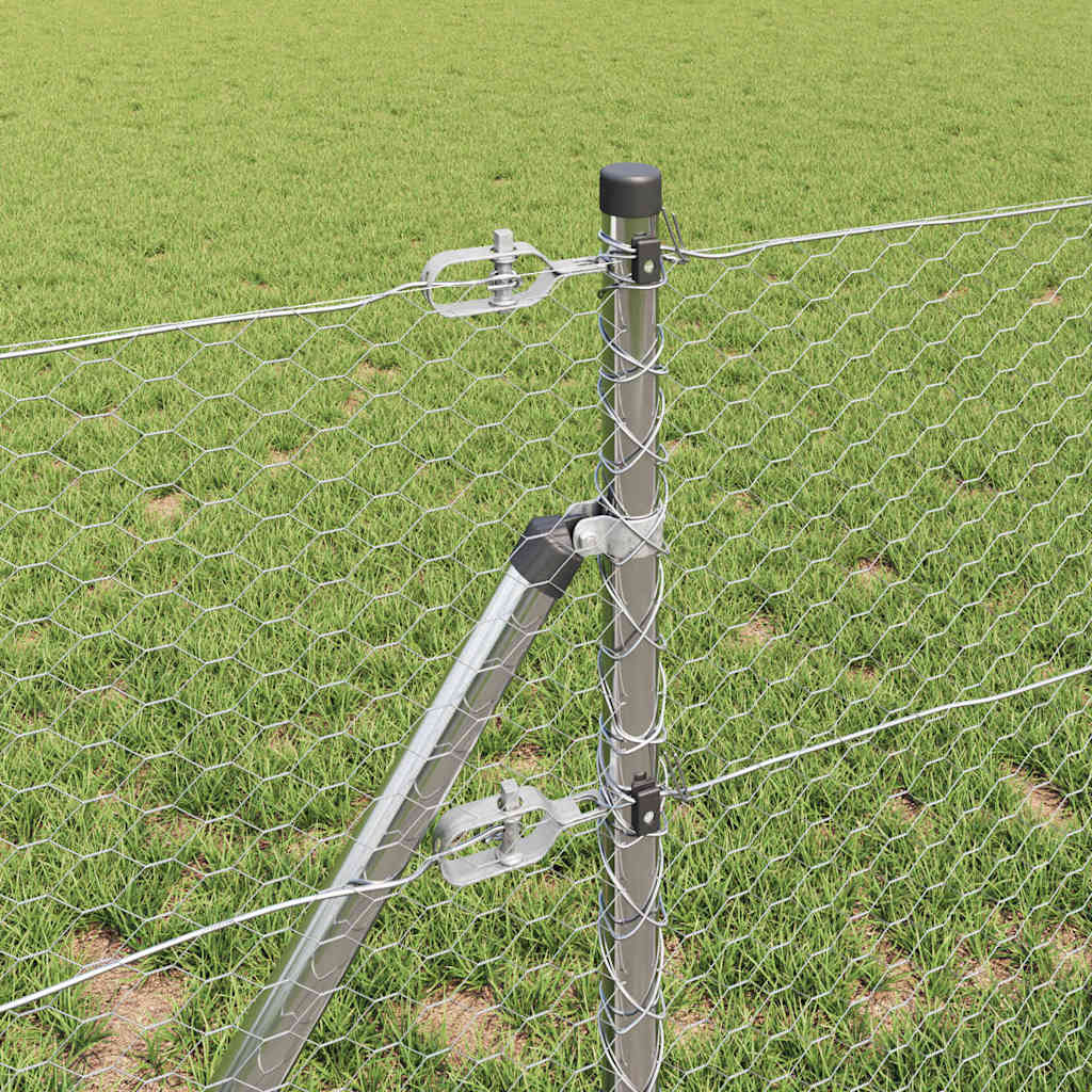 Afrasteringspaal Zilver 10 x 0,6 m (25 mm gaas) Staal is nu te koop bij PeponiXL, paradijselijk wonen!