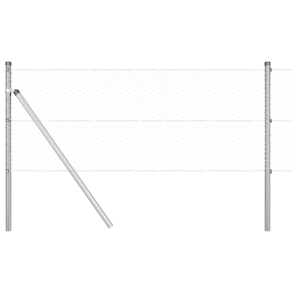 Afrasteringspaal Zilver 10 x 0,6 m (25 mm gaas) Staal is nu te koop bij PeponiXL, paradijselijk wonen!