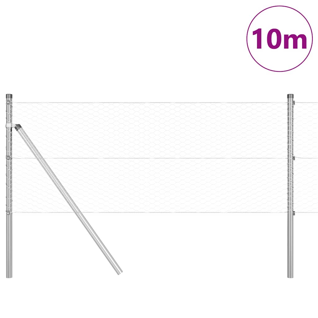 Afrasteringspaal Zilver 10 x 0,6 m (25 mm gaas) Staal is nu te koop bij PeponiXL, paradijselijk wonen!