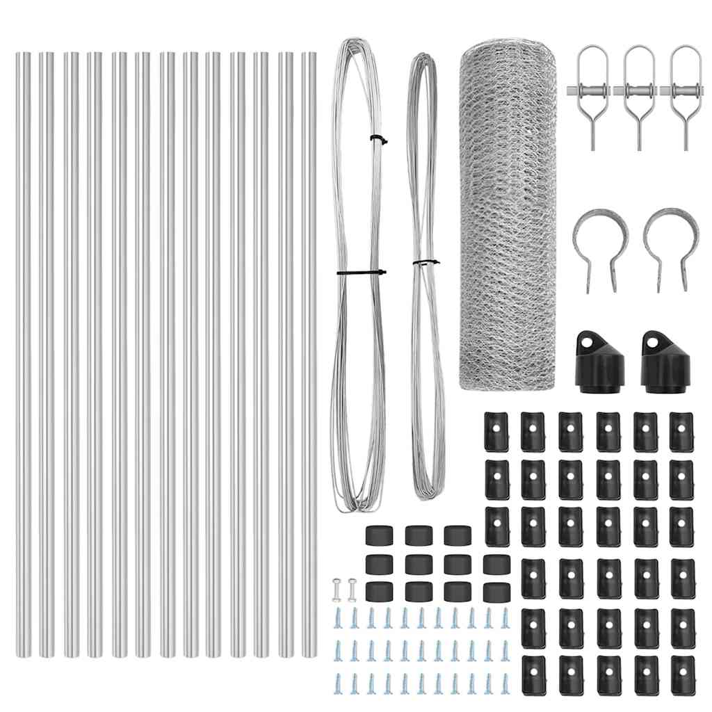 Afrasteringspaal Zilver 25 x 0,6 m (13 mm gaas) Staal is nu te koop bij PeponiXL, paradijselijk wonen!