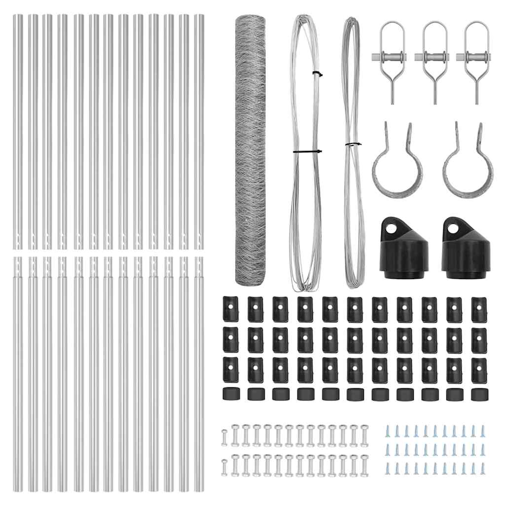 Afrasteringspaal Zilver 25 x 1,2 m (50 mm gaas) Staal is nu te koop bij PeponiXL, paradijselijk wonen!