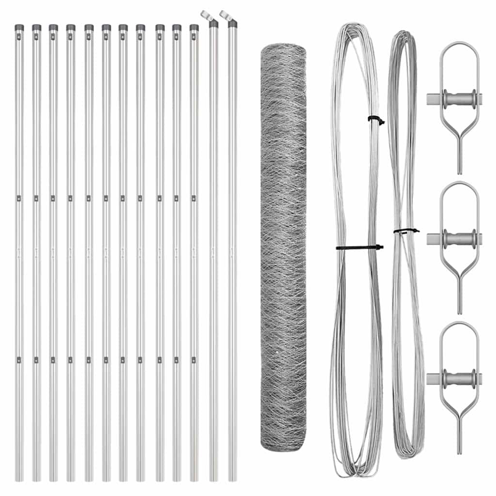 Afrasteringspaal Zilver 25 x 1,4 m (36 mm gaas) Staal is nu te koop bij PeponiXL, paradijselijk wonen!