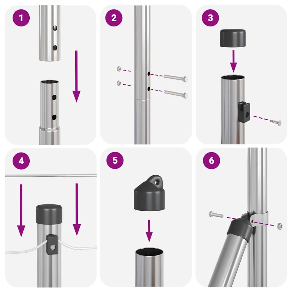 Afrasteringspaal Zilver 25 x 1,4 m (36 mm gaas) Staal is nu te koop bij PeponiXL, paradijselijk wonen!