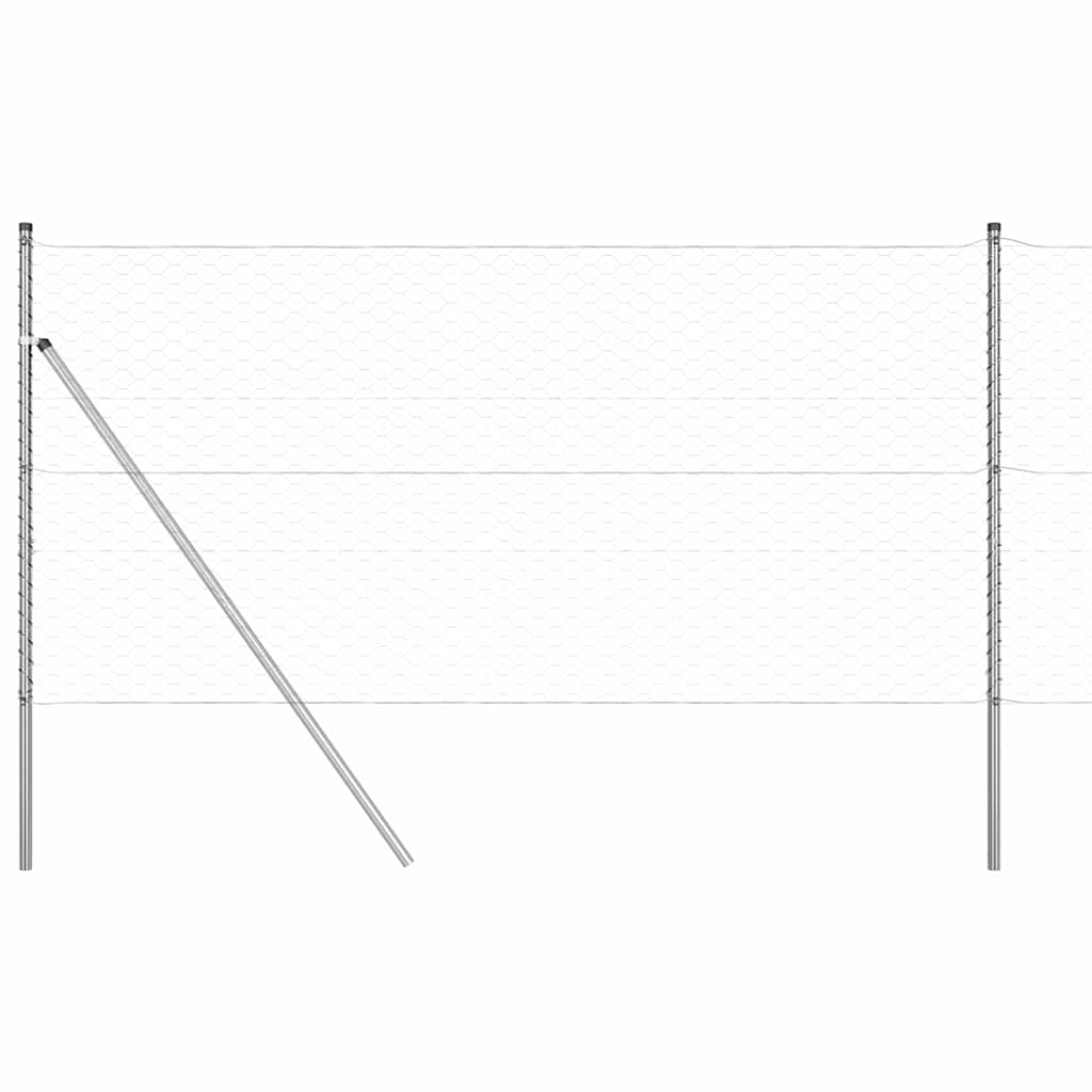 Afrasteringspaal Zilver 25 x 1,4 m (50 mm gaas) Staal is nu te koop bij PeponiXL, paradijselijk wonen!