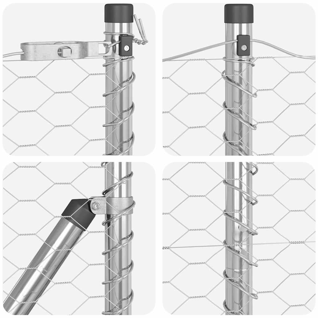 Afrasteringspaal Zilver 25 x 1,5 m (36 mm gaas) Staal is nu te koop bij PeponiXL, paradijselijk wonen!