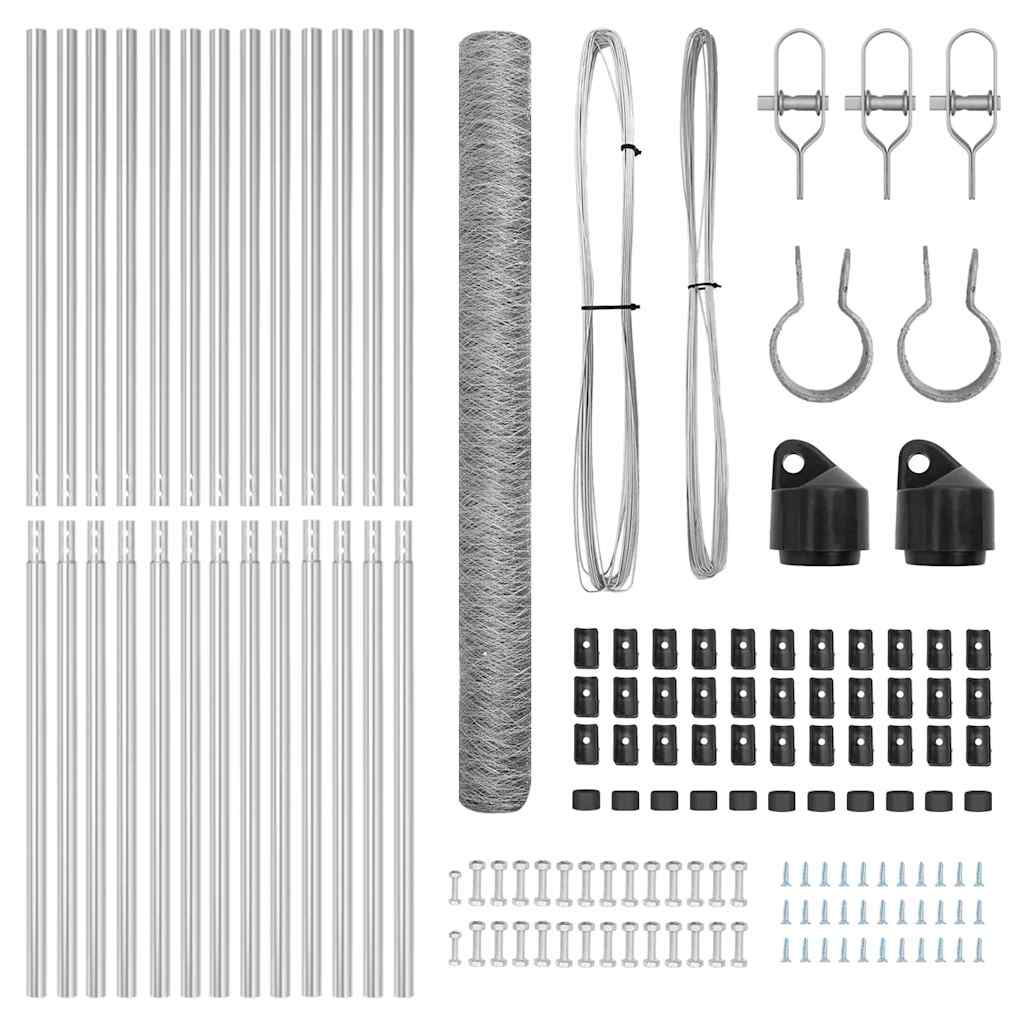 Afrasteringspaal Zilver 25 x 1,5 m (36 mm gaas) Staal is nu te koop bij PeponiXL, paradijselijk wonen!