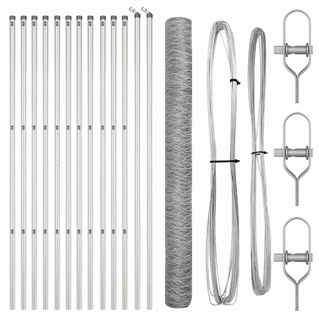 Afrasteringspaal Zilver 25 x 1,5 m (50 mm gaas) Staal is nu te koop bij PeponiXL, paradijselijk wonen!
