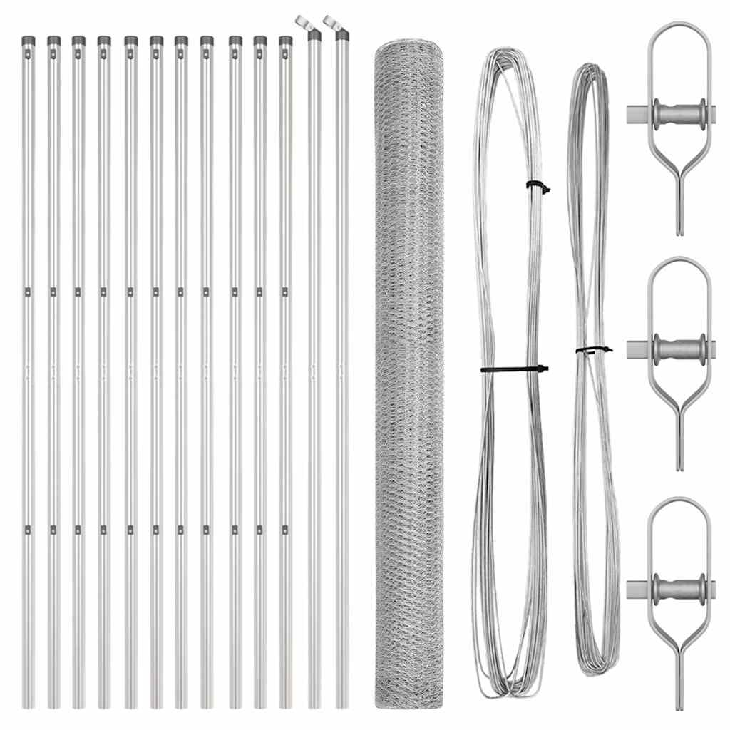 Afrasteringspaal Zilver 25 x 1,6 m (13 mm gaas) Staal is nu te koop bij PeponiXL, paradijselijk wonen!