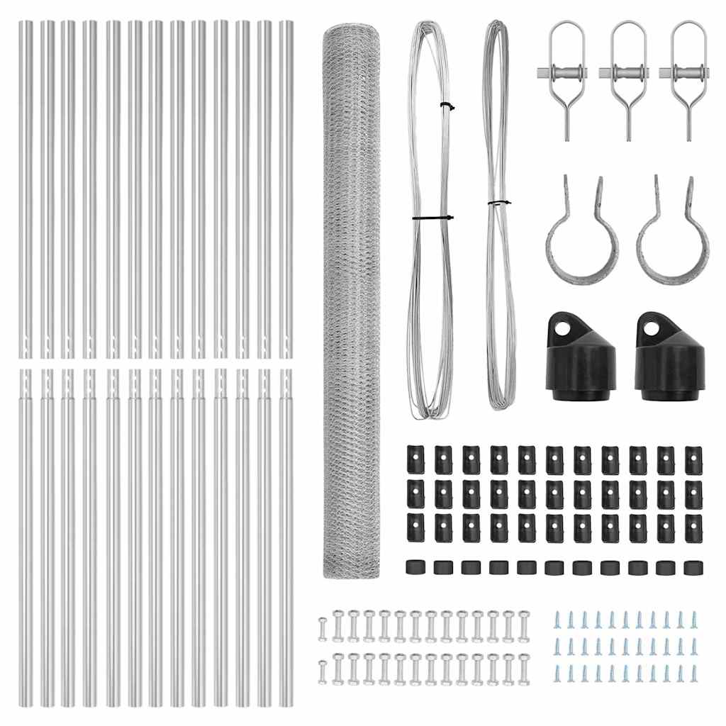 Afrasteringspaal Zilver 25 x 1,6 m (13 mm gaas) Staal is nu te koop bij PeponiXL, paradijselijk wonen!