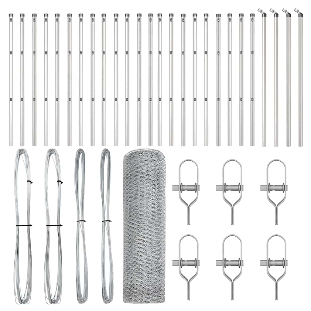 Afrasteringspaal Zilver 50 x 0,4 m (25 mm gaas) Staal is nu te koop bij PeponiXL, paradijselijk wonen!