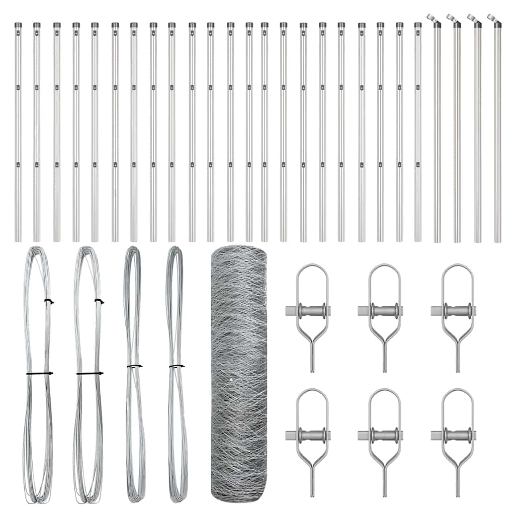 Afrasteringspaal Zilver 50 x 0,5 m (36 mm gaas) Staal is nu te koop bij PeponiXL, paradijselijk wonen!