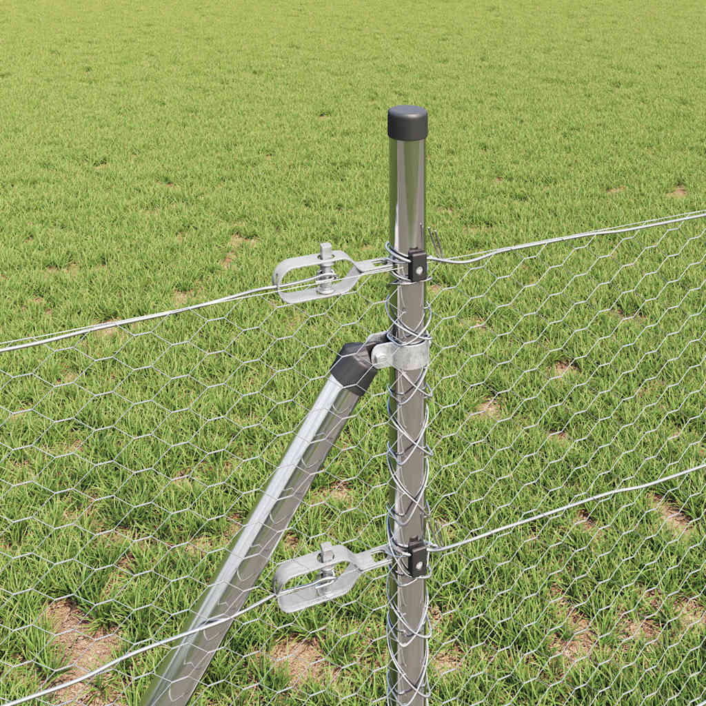 Afrasteringspaal Zilver 50 x 0,6 m (25 mm gaas) Staal is nu te koop bij PeponiXL, paradijselijk wonen!