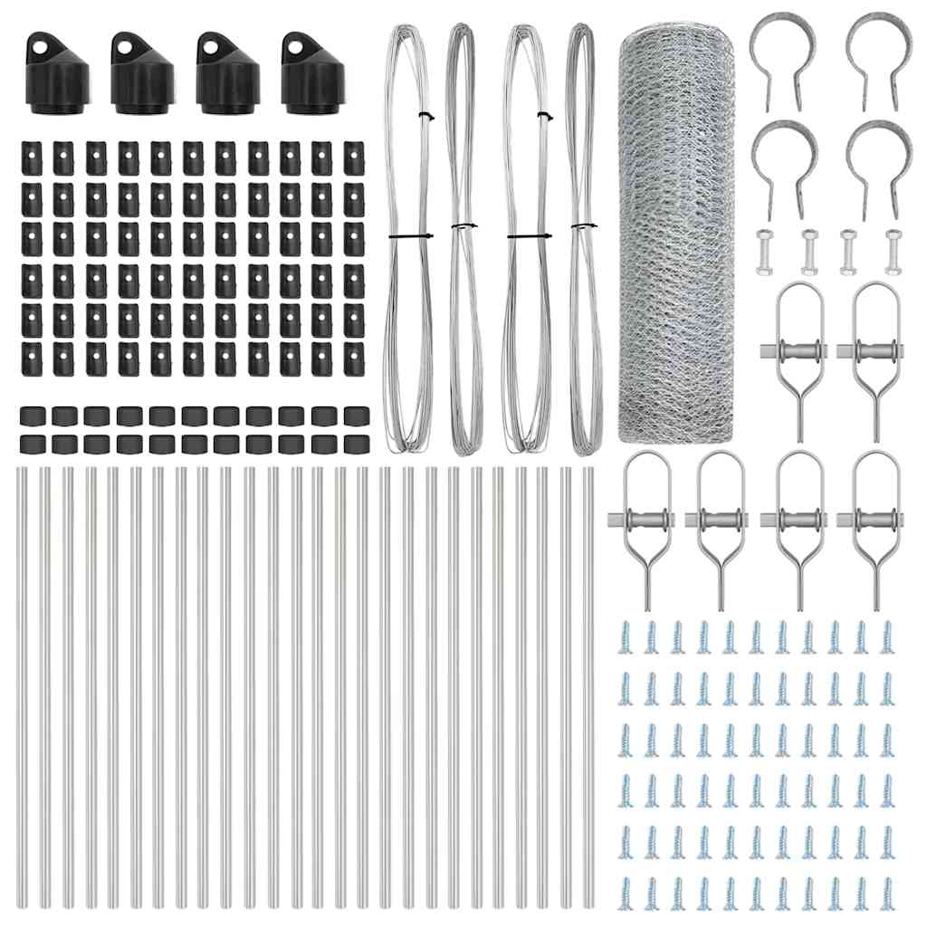 Afrasteringspaal Zilver 50 x 0,6 m (25 mm gaas) Staal is nu te koop bij PeponiXL, paradijselijk wonen!