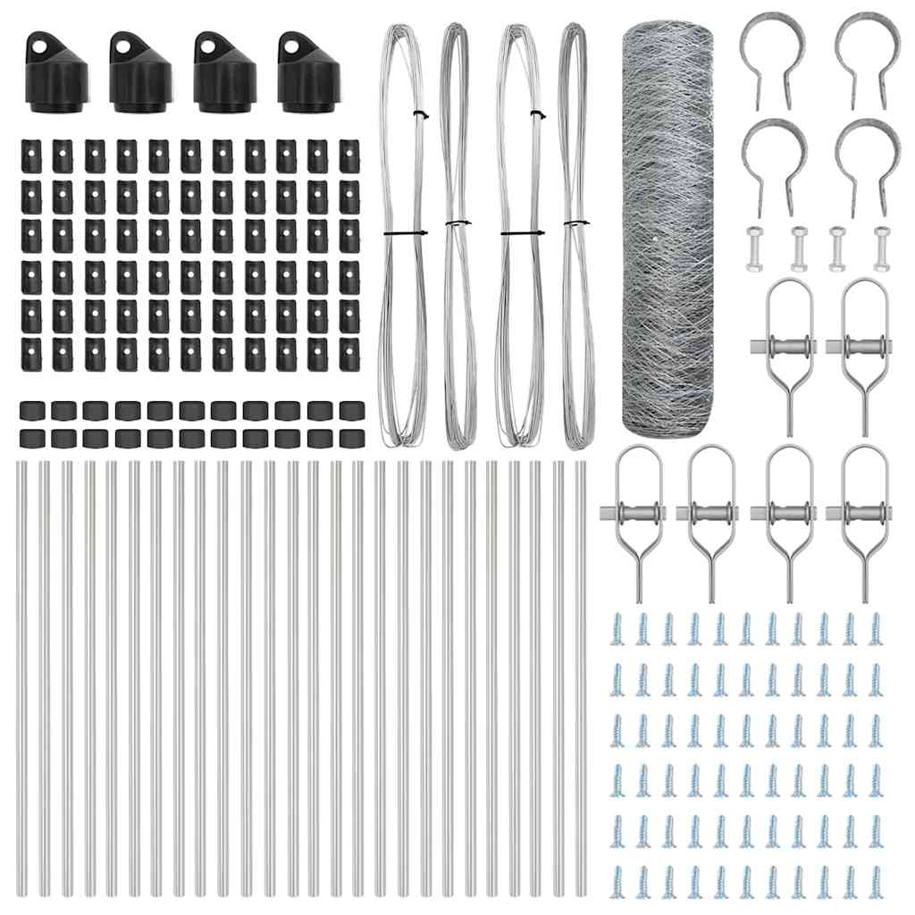 Afrasteringspaal Zilver 50 x 0,8 m (50 mm gaas) Staal is nu te koop bij PeponiXL, paradijselijk wonen!