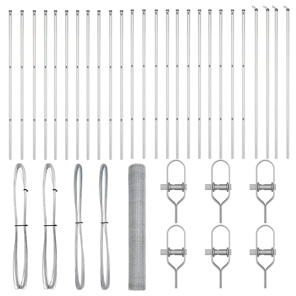 Afrasteringspaal Zilver 50 x 1,2 m (13 mm gaas) Staal is nu te koop bij PeponiXL, paradijselijk wonen!