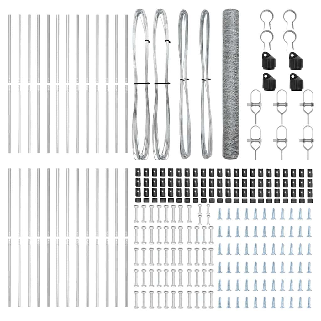 Afrasteringspaal Zilver 50 x 1,4 m (50 mm gaas) Staal is nu te koop bij PeponiXL, paradijselijk wonen!