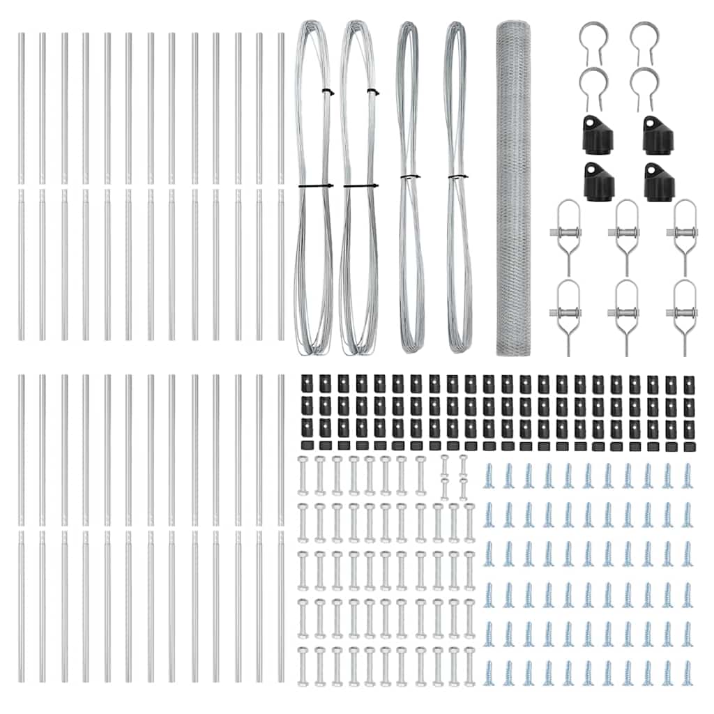 Afrasteringspaal Zilver 50 x 1,6 m (13 mm gaas) Staal is nu te koop bij PeponiXL, paradijselijk wonen!