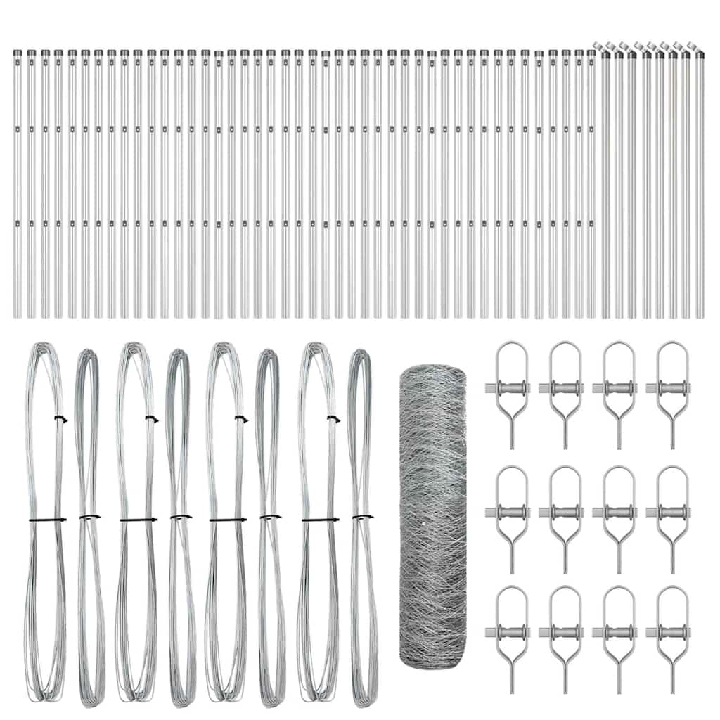 Afrasteringspaal Zilver 100 x 0,4 m (36 mm gaas) Staal is nu te koop bij PeponiXL, paradijselijk wonen!