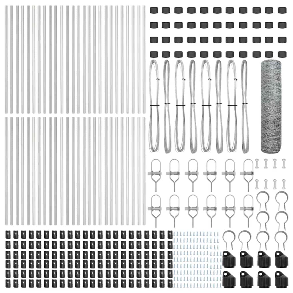Afrasteringspaal Zilver 100 x 0,4 m (36 mm gaas) Staal is nu te koop bij PeponiXL, paradijselijk wonen!